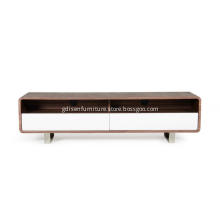 Modern Walnut veneer and white TV Stand
